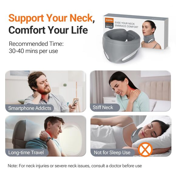 Pink Ergonomic Neck Brace V-Shaped Cervical Collar for Pain Relief & Support M - Picture 6 of 16